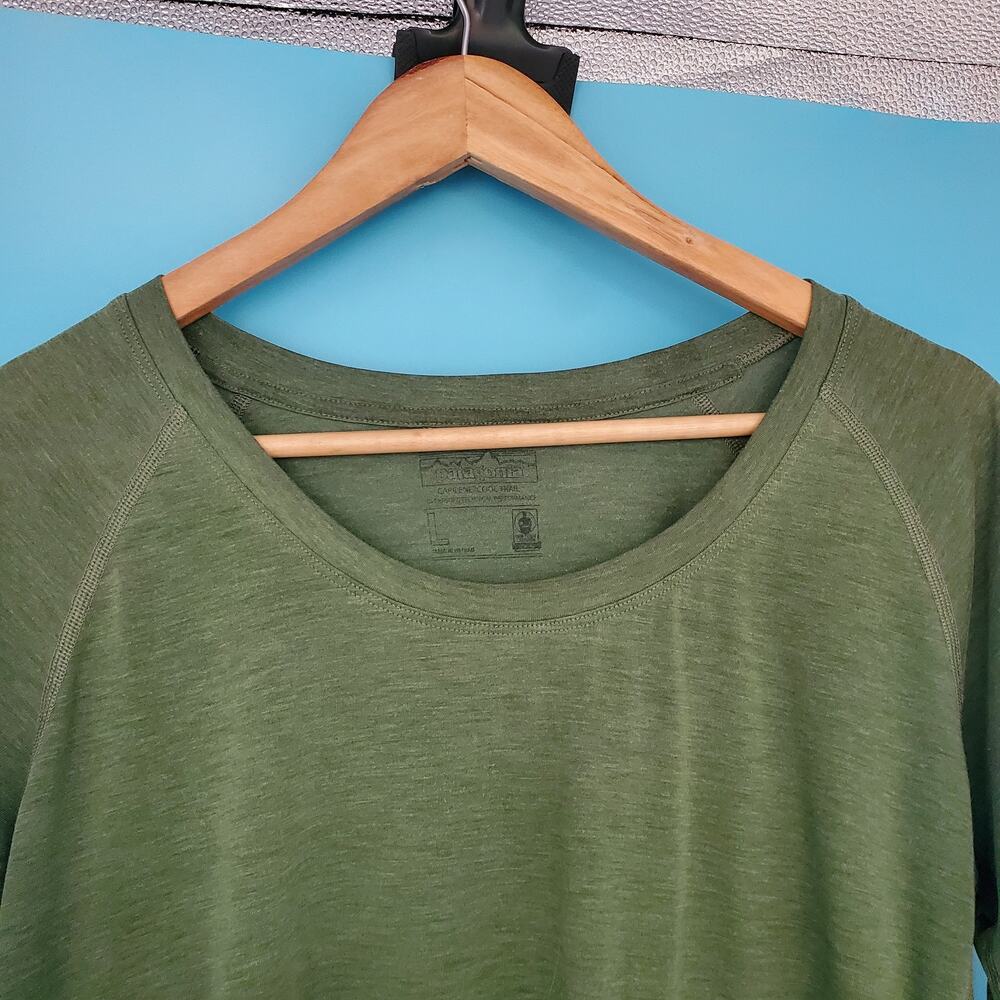 Patagonia Long Sleeve Tee Size Large Olive Green - Picture 2 of 7